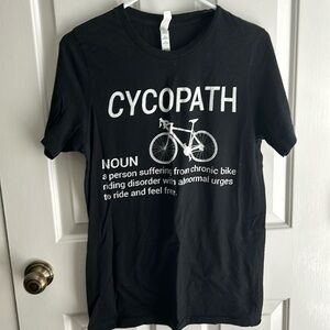 Bella + Canvas Cycopath Cyclist Lover Black Graphic Men’s Medium T-shirt